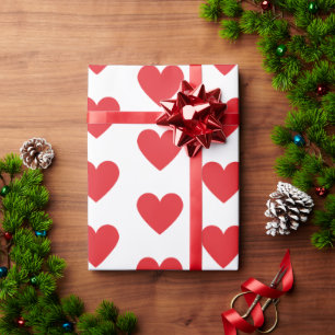 Red Hearts Geschenkpapier