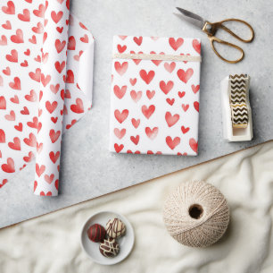 Red Hearts Geschenkpapier