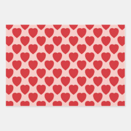 Red Hearts  Geschenkpapier Set
