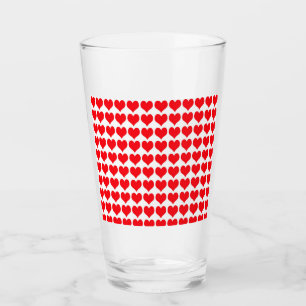 Red Hearts Glas