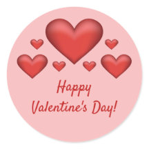 Red Hearts & Happy Valentine Day Text