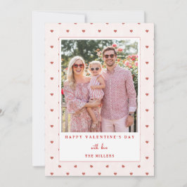 Red Hearts Happy Valentine's Day Photo Card Feiertagskarte