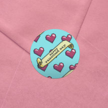 Red Hearts Happy Valentine's Day Pixel Art Muster