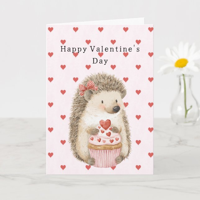Red Hearts Hedgehog Love Karte (Kleine Pflanze)