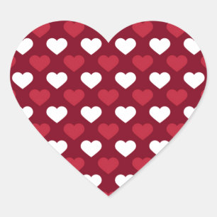 Red Hearts Herz-Aufkleber