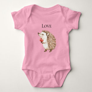 Red Hearts Igel Baby Strampler