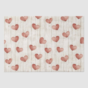 Red Hearts Imitats Wood Seidenpapier