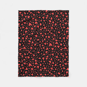 Red Hearts & Kisses Fleecedecke