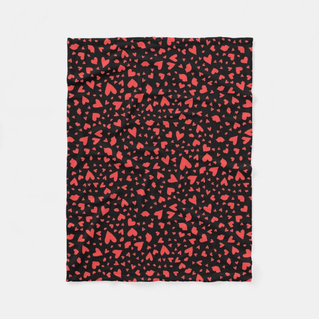 Red Hearts & Kisses Fleecedecke (Vorderseite)