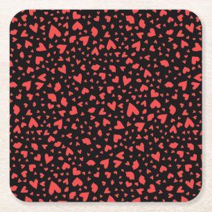 Red Hearts & Kisses Rechteckiger Pappuntersetzer