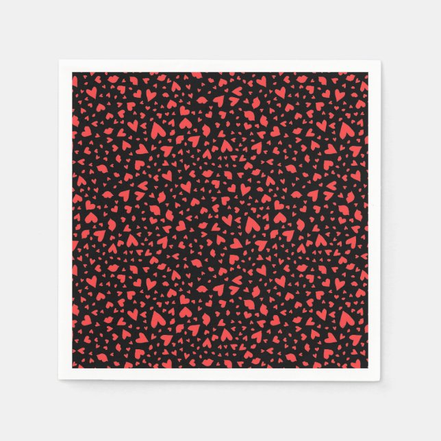 Red Hearts & Kisses Serviette (Vorderseite)