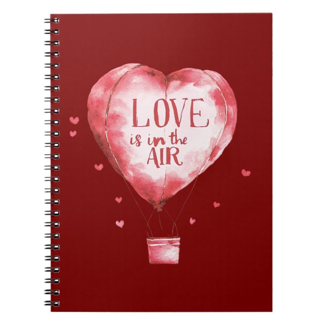 Red Hearts Liebe Ballon Notizblock (Vorderseite)