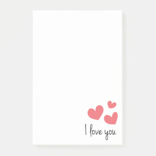 Red Hearts Liebe Sie Hochzeit, Party, Brautparty Post-it Klebezettel