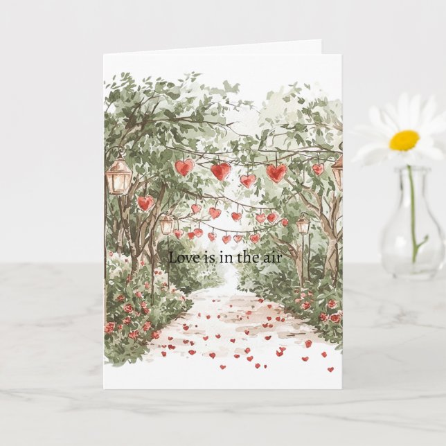 Red Hearts Love is in the air Karte (Kleine Pflanze)
