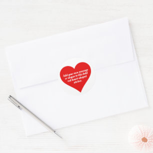 Red Hearts mit Ihrer Nachricht Runder Aufkleber