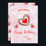 Red Hearts Moderne Liebe Trendy Geburtstagskarte<br><div class="desc">Red Hearts Modern Liebe Trendy Birthday Card hat schöne elegante rote und weiße Herzen. Es wird wunderbar für die Person,  die die Geburtstagskarte erhält. Personalisieren Sie es mit Ihren Informationen.</div>