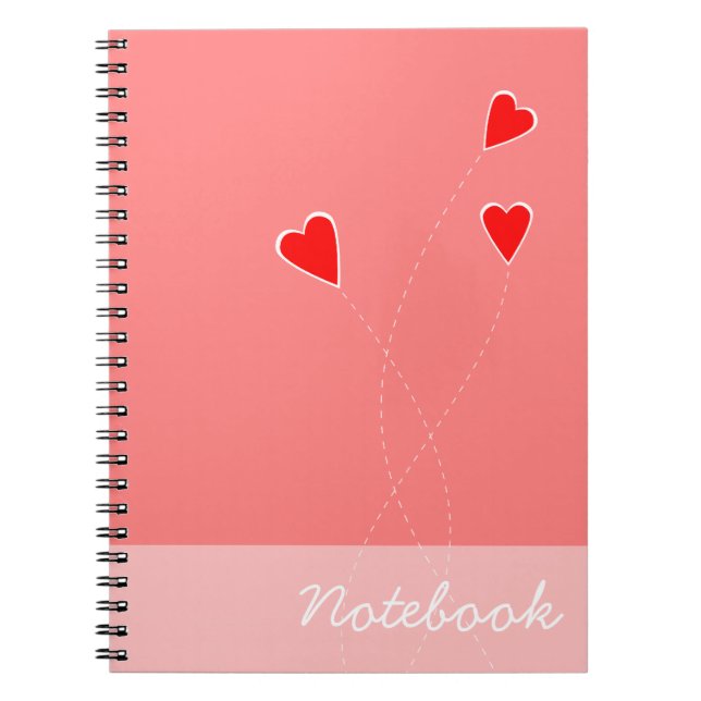 Red Hearts Notebook Notizblock (Vorderseite)