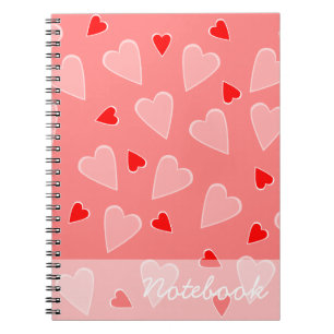Red Hearts Notebook Notizblock