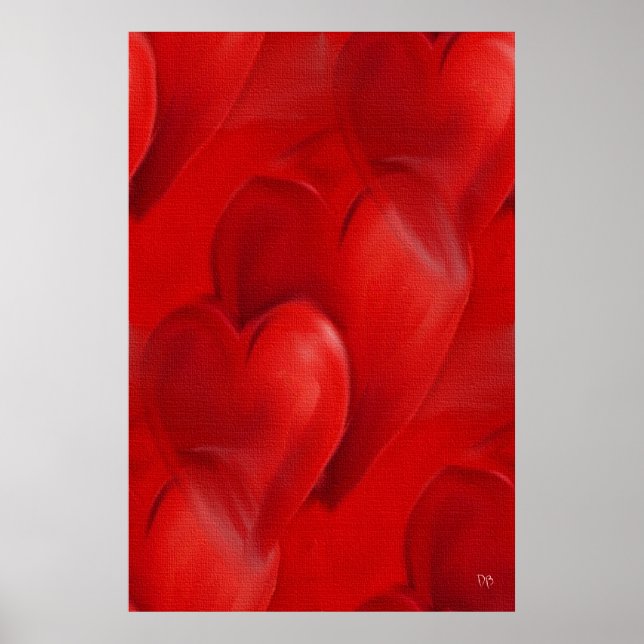Red Hearts on Leinwand Poster (Vorne)