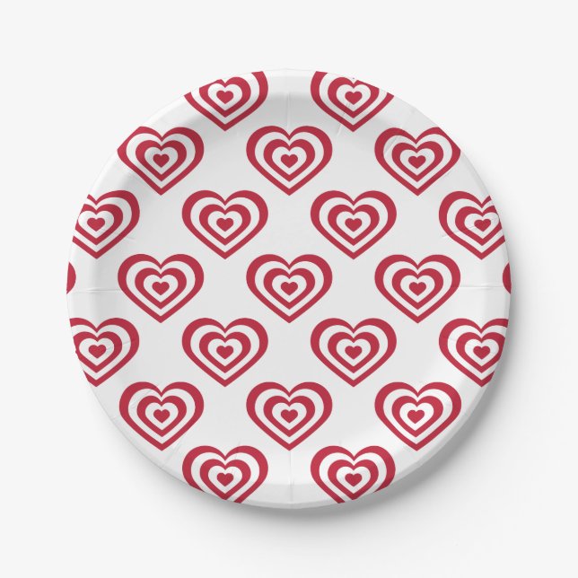 Red Hearts Pappteller (Vorderseite)