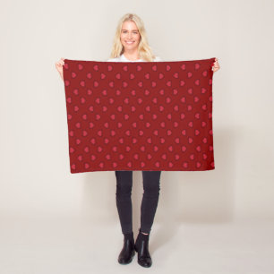 Red Hearts Pattern Fleece Blanket