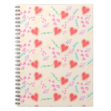 Red Hearts pattern Spiral Foto Notebook