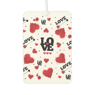 Red Hearts Pattern Valentine's Day Autolufterfrischer