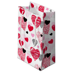 Red Hearts Pattern Valentine's Day Kleine Geschenktüte