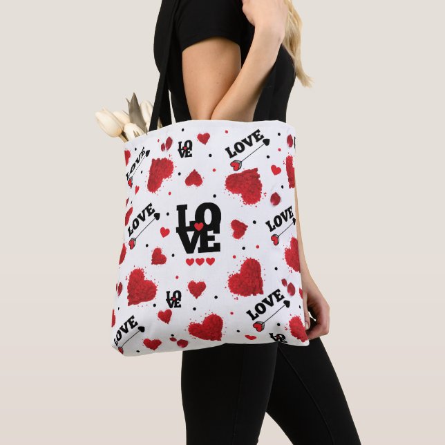 Red Hearts Pattern Valentine's Day Tasche (Von Nahem)