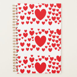 Red Hearts Planner Planer