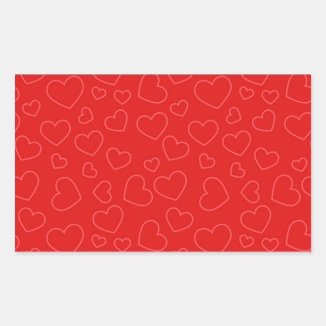 Red Hearts Rechteckiger Aufkleber (Vorderseite)
