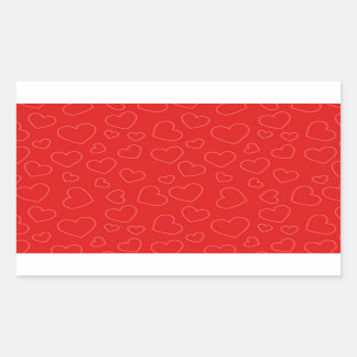 Red Hearts Rechteckiger Aufkleber
