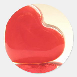 Red Hearts Runder Aufkleber