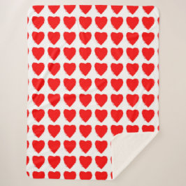 Red Hearts Seamless Pattern Sherpadecke