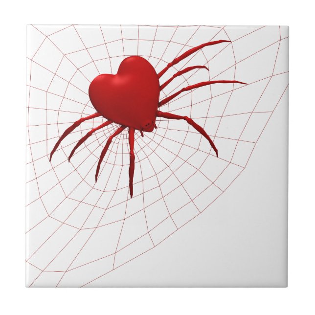 Red Hearts Spider Fliese (Vorderseite)