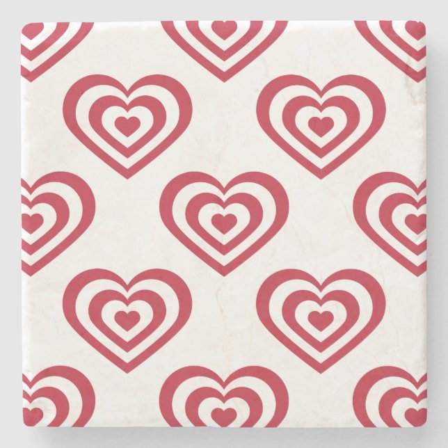 Red Hearts Steinuntersetzer (Vorderseite)