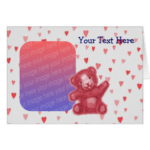 Red Hearts Teddy Bear Carte photo mignon