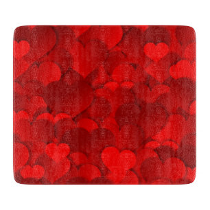 Red Hearts Texture Schneidebrett
