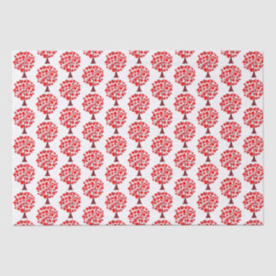 Red Hearts Tree Valentine Seidenpapier