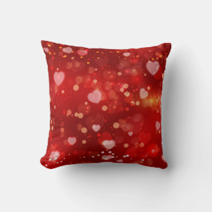 Red Hearts und Bokeh Kissen