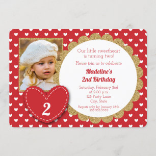 Red Hearts Valentine's Day Invitation d'anniversai