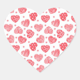 Red Hearts Valentine's day Wedding Herz-Aufkleber