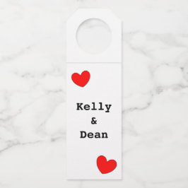 Red Hearts Wedding Liebe (Names) 4Kelly Flaschenanhänger