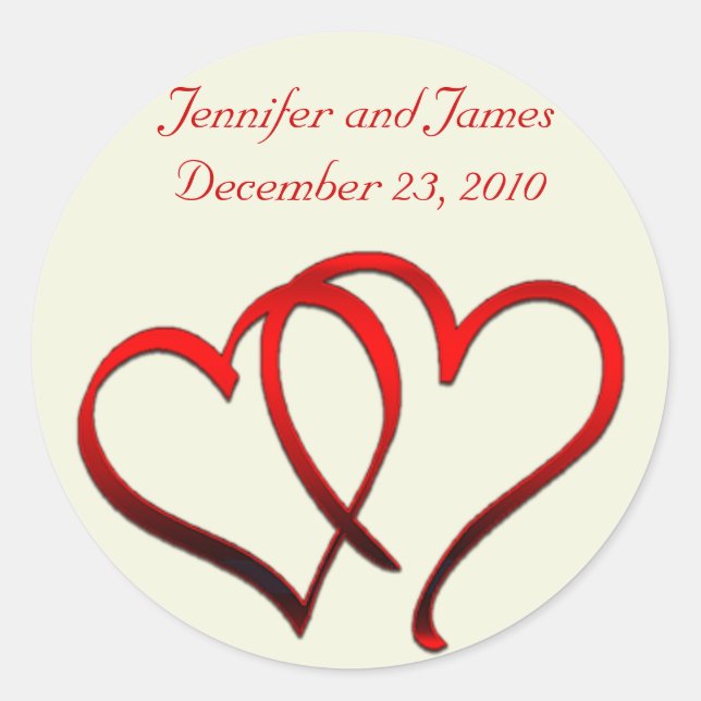 Red Hearts Wedding Sticker (Vorderseite)