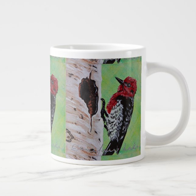 Red Heed Woodpecker Coffee Cup Jumbo-Tasse (Rechts)