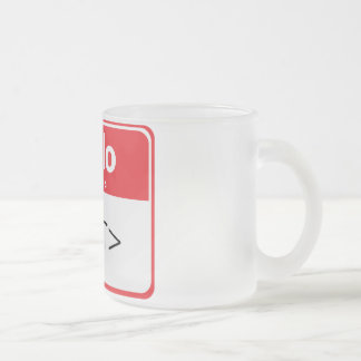 Red Hello My Name is ,<TEXT> Mattglastasse