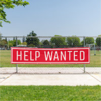 Red Help Gewollt Sign-Banner