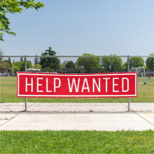 Red Help Gewollt Sign-Banner Banner