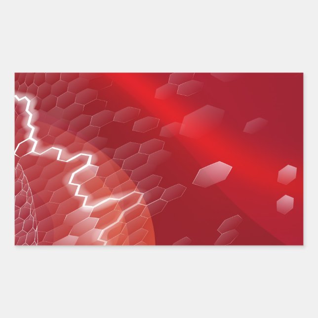 Red-Hexagon-Geschäftshintergrund Rechteckiger Aufkleber (Vorderseite)