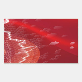 Red-Hexagon-Geschäftshintergrund Rechteckiger Aufkleber